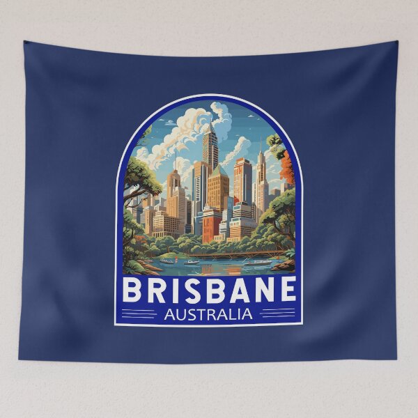 Item preview, Brisbane Australia Travel Art Emblem designed and sold by KrisSidDesigns.