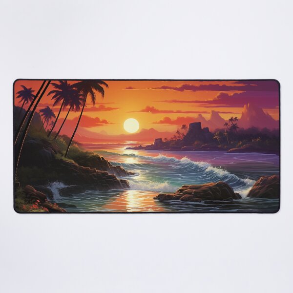 Item preview, Location Art Stunning Sunrise Landscape Modern Oil Painting Sunset Paradise B184 designed and sold by MPCFICTION.