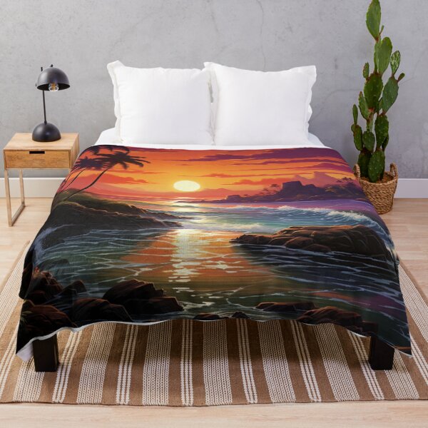 Item preview, Location Art Stunning Sunrise Landscape Modern Oil Painting Sunset Paradise B184 designed and sold by MPCFICTION.