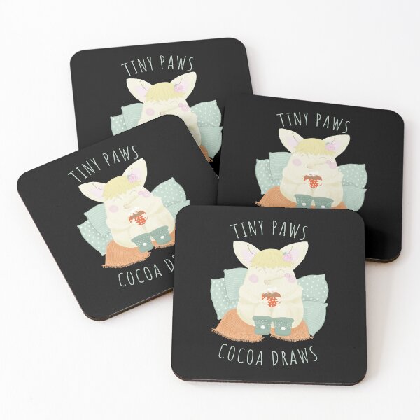 Item preview, Tiny Paws Cocoa Draws funny mouse with hot cocoa  designed and sold by Kuku-Craft.