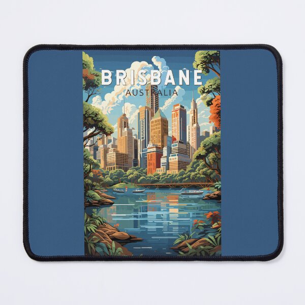 Item preview, Brisbane Australia Travel Art Vintage designed and sold by KrisSidDesigns.
