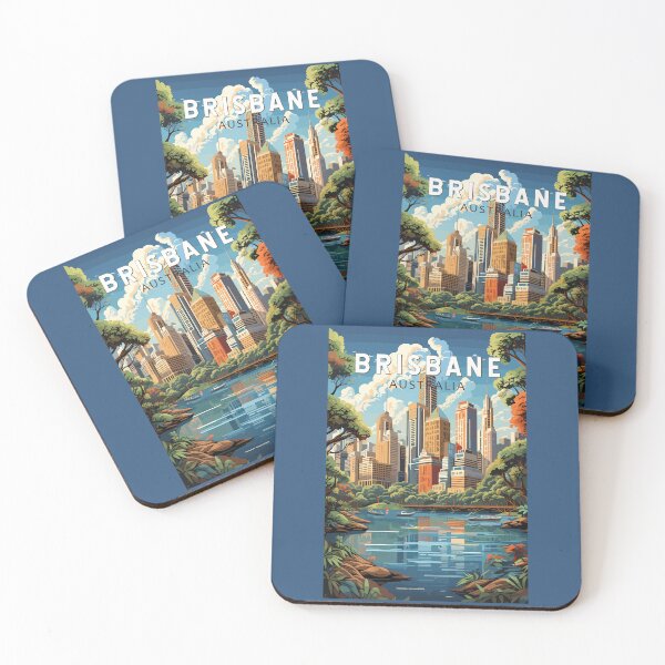 Item preview, Brisbane Australia Travel Art Vintage designed and sold by KrisSidDesigns.