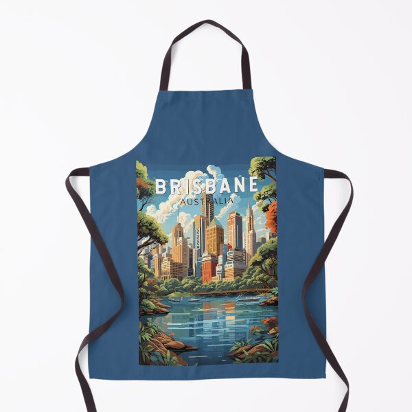 Item preview, Brisbane Australia Travel Art Vintage designed and sold by KrisSidDesigns.