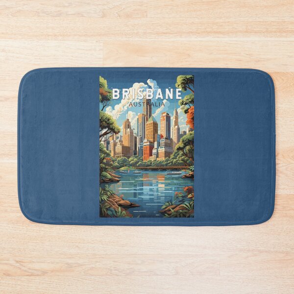 Item preview, Brisbane Australia Travel Art Vintage designed and sold by KrisSidDesigns.