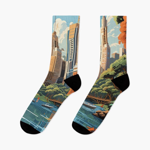 Item preview, Brisbane Australia Travel Art Vintage designed and sold by KrisSidDesigns.