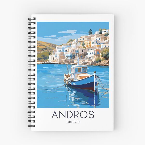 Item preview, A Pop Art Travel Print of Chora Andros Island - Greece designed and sold by StudioRedKoala.