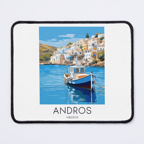Item preview, A Pop Art Travel Print of Chora Andros Island - Greece designed and sold by StudioRedKoala.