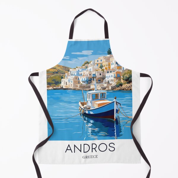 Item preview, A Pop Art Travel Print of Chora Andros Island - Greece designed and sold by StudioRedKoala.