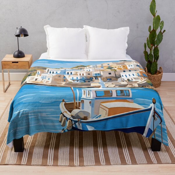 Item preview, A Pop Art Travel Print of Chora Andros Island - Greece designed and sold by StudioRedKoala.