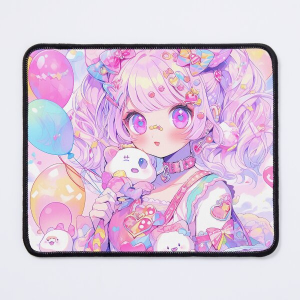 Item preview, Kawaii Pastel Plushies and Balloons Anime Girl designed and sold by bubblegoth.