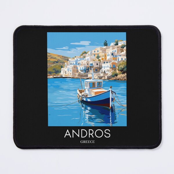 Item preview, A Pop Art Travel Print of Chora Andros Island - Greece designed and sold by StudioRedKoala.