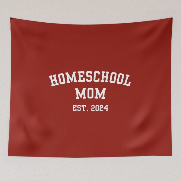 Item preview, Homeschool Mom Est. 2024 Varsity Collegiate Crimson designed and sold by Neeshki.