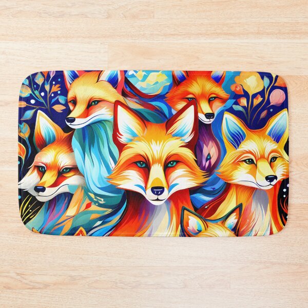 Item preview, Abstract style picture of a Skulk of Foxes designed and sold by Petalandfur.