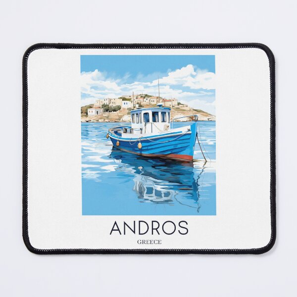 Item preview, A Pop Art Travel Print of Chora Andros Island - Greece designed and sold by StudioRedKoala.