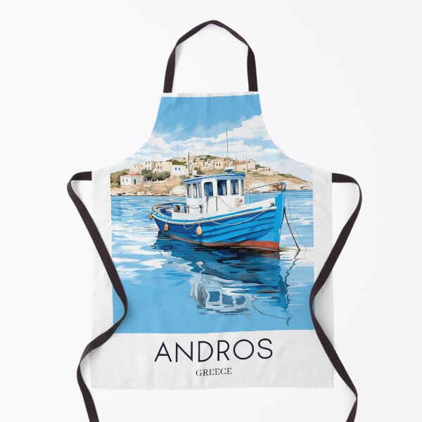 Item preview, A Pop Art Travel Print of Chora Andros Island - Greece designed and sold by StudioRedKoala.