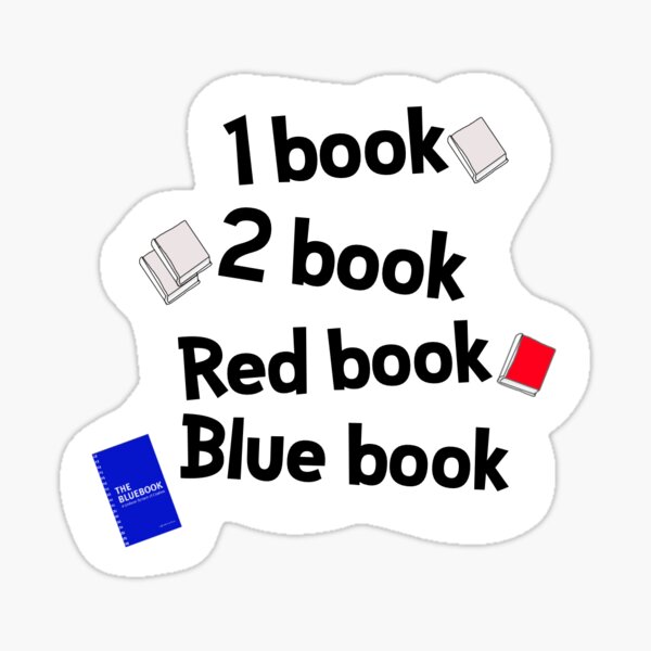 Artikel-Vorschau von 1 Buch, 2 Bücher, rotes Buch, blaues Buch, designt und verkauft von LegallyGinge.