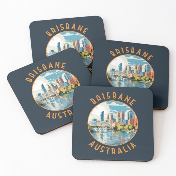 Item preview, Brisbane Australia Retro Distressed Circle designed and sold by KrisSidDesigns.