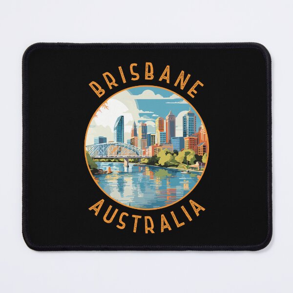 Item preview, Círculo retro apenado de Brisbane Australia designed and sold by KrisSidDesigns.