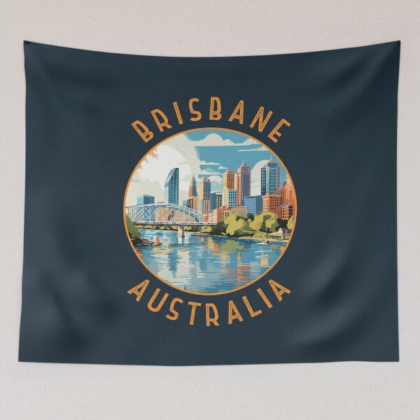 Item preview, Brisbane Australia Retro Distressed Circle designed and sold by KrisSidDesigns.
