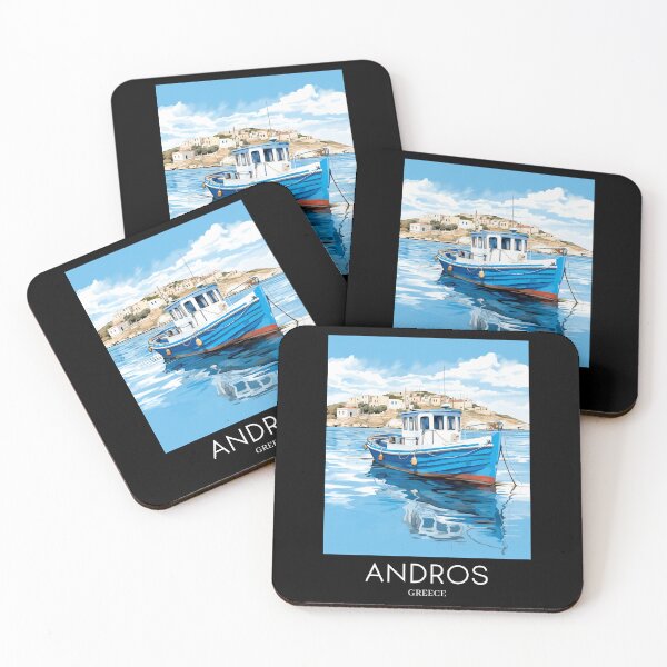 Item preview, A Pop Art Travel Print of Chora Andros Island - Greece designed and sold by StudioRedKoala.