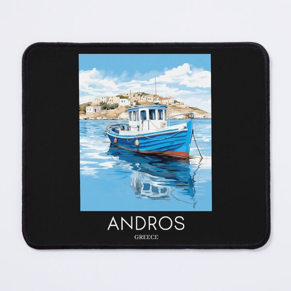 Item preview, A Pop Art Travel Print of Chora Andros Island - Greece designed and sold by StudioRedKoala.