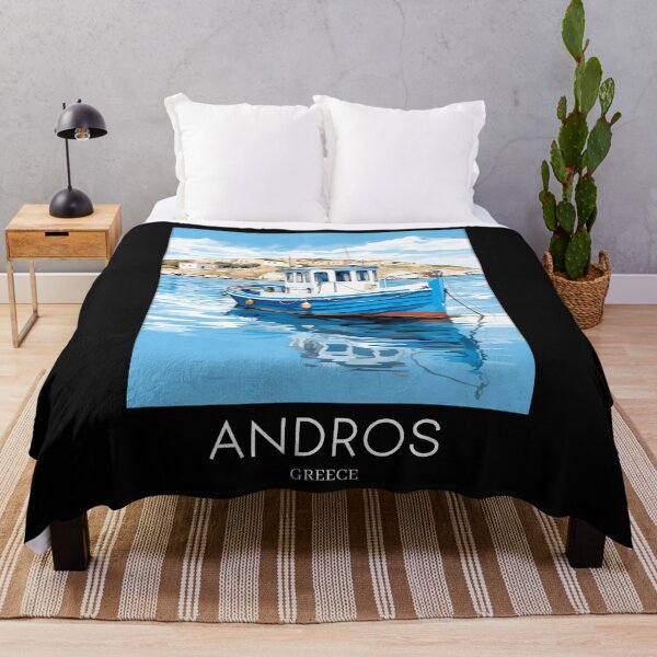 Item preview, A Pop Art Travel Print of Chora Andros Island - Greece designed and sold by StudioRedKoala.