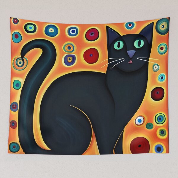 Item preview, Surreal Black Cat designed and sold by Reclining Buddha Cat.