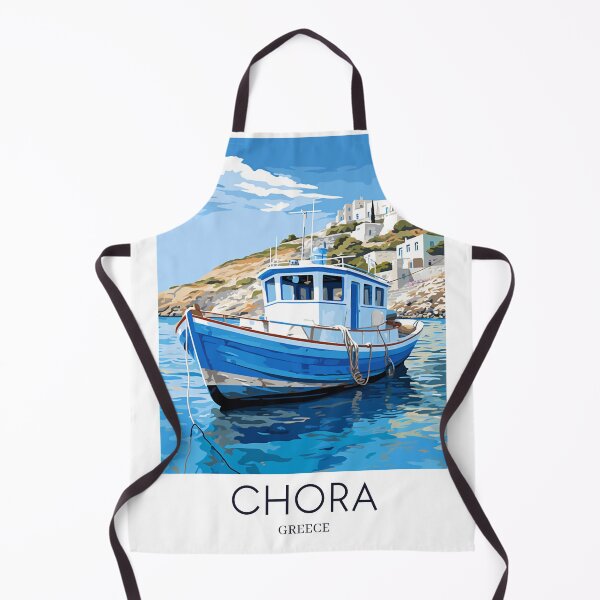 Item preview, A Pop Art Travel Print of Chora Andros Island - Greece designed and sold by StudioRedKoala.