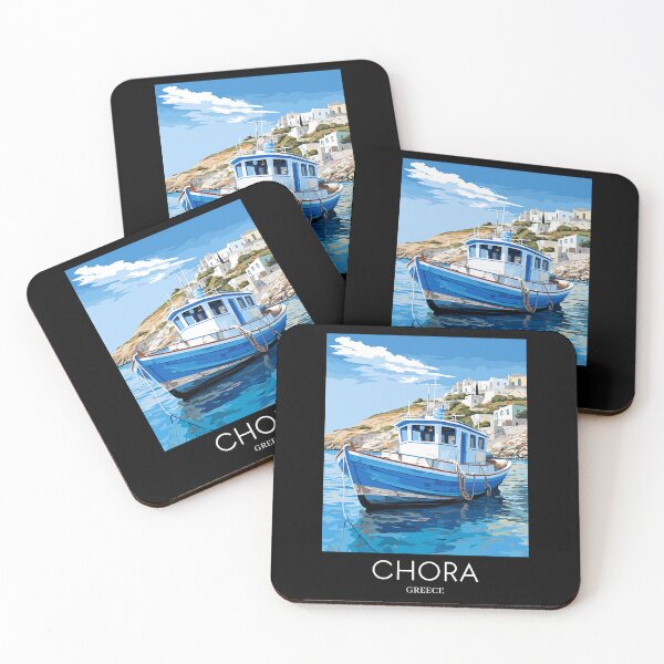 Item preview, A Pop Art Travel Print of Chora Andros Island - Greece designed and sold by StudioRedKoala.
