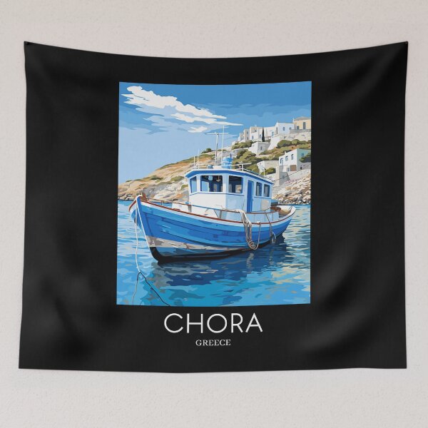Item preview, A Pop Art Travel Print of Chora Andros Island - Greece designed and sold by StudioRedKoala.