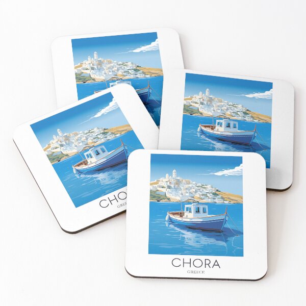 Item preview, A Pop Art Travel Print of Chora Andros Island - Greece designed and sold by StudioRedKoala.