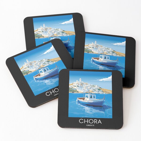 Item preview, A Pop Art Travel Print of Chora Andros Island - Greece designed and sold by StudioRedKoala.
