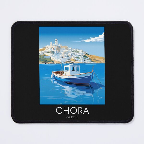 Item preview, A Pop Art Travel Print of Chora Andros Island - Greece designed and sold by StudioRedKoala.