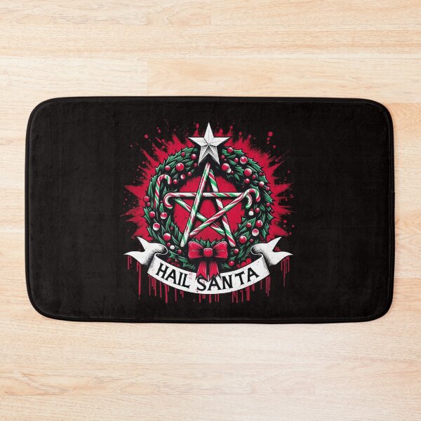 Item preview, Hail Santa Christmas Pentagram Wreath designed and sold by PickledjoArt.