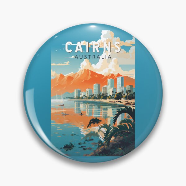 Item preview, Cairns Australia Travel Art Vintage designed and sold by KrisSidDesigns.