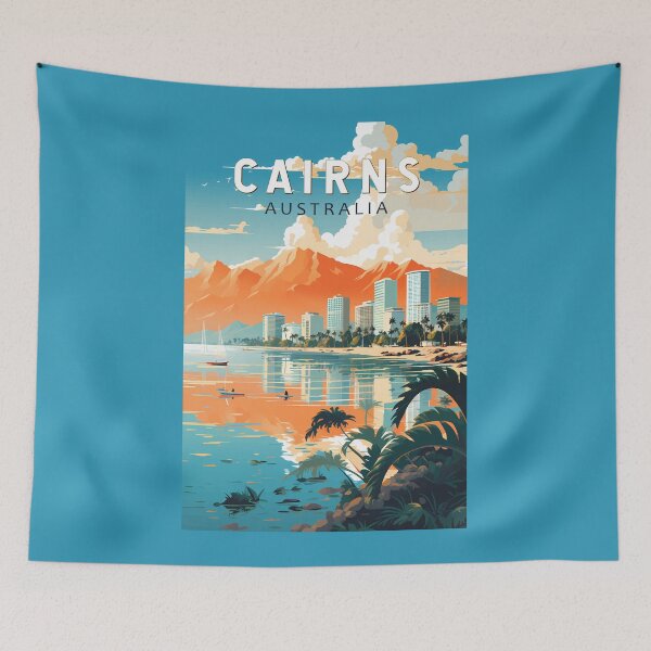 Item preview, Cairns Australia Travel Art Vintage designed and sold by KrisSidDesigns.