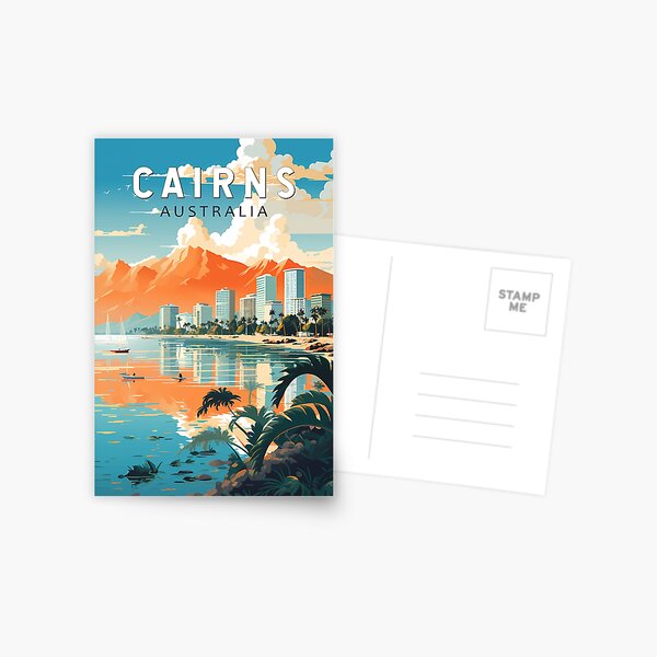 Item preview, Cairns Australia Travel Art Vintage designed and sold by KrisSidDesigns.