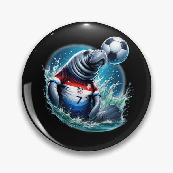 Item preview, Manatee Playing Soccer for Team USA: Unique Sea Life Design designed and sold by SandbarTees.
