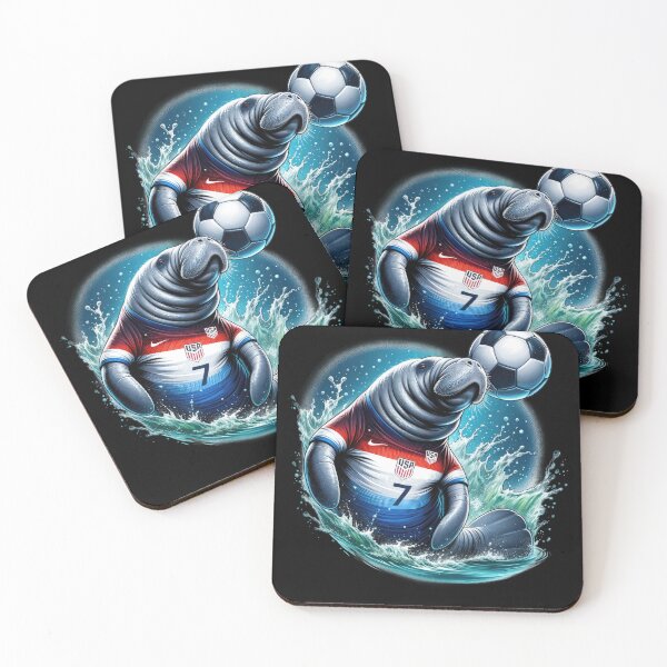 Item preview, Manatee Playing Soccer for Team USA: Unique Sea Life Design designed and sold by SandbarTees.