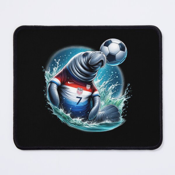 Item preview, Manatee Playing Soccer for Team USA: Unique Sea Life Design designed and sold by SandbarTees.
