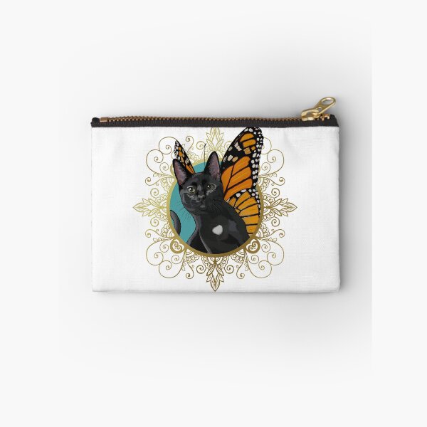 Item preview, Black Monarch Butterfly Cat in Ornate Gold Frame designed and sold by Carleah Unique.