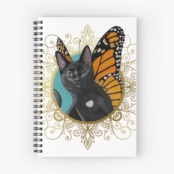 Item preview, Black Monarch Butterfly Cat in Ornate Gold Frame designed and sold by Carleah Unique.