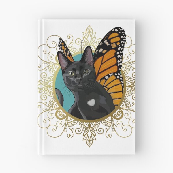 Item preview, Black Monarch Butterfly Cat in Ornate Gold Frame designed and sold by Carleah Unique.