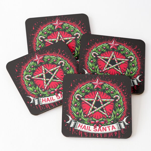 Item preview, Hail Santa Christmas Pentagram Wreath designed and sold by PickledjoArt.