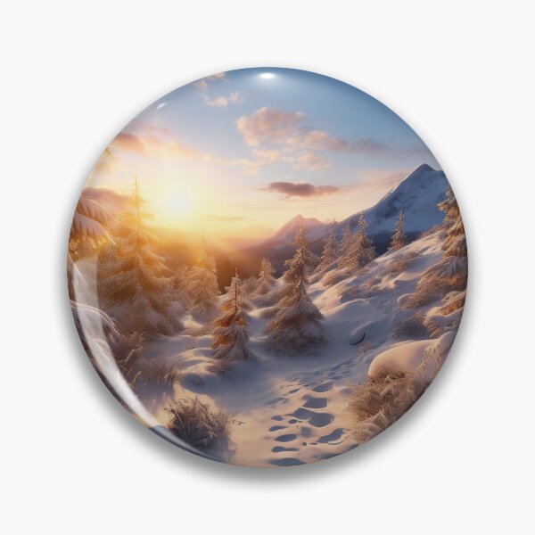 Item preview, Misty forest in Winter snow at sunset long exposure - Landscape photography designed and sold by TheArtistOf2022.