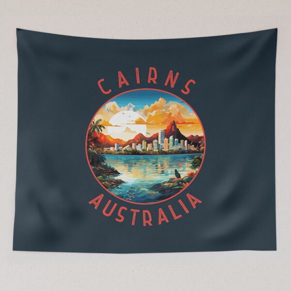 Item preview, Cairns Australia Retro Distressed Circle designed and sold by KrisSidDesigns.
