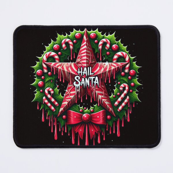 Item preview, Hail Santa Christmas Pentagram Wreath designed and sold by PickledjoArt.