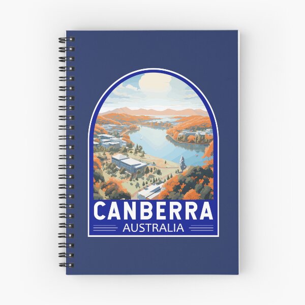 Item preview, Emblema del arte de viajes de Canberra Australia designed and sold by KrisSidDesigns.