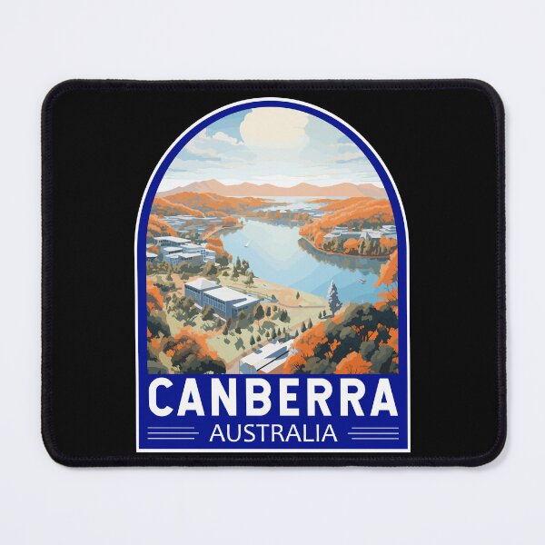 Item preview, Canberra Australia Travel Art Emblem designed and sold by KrisSidDesigns.