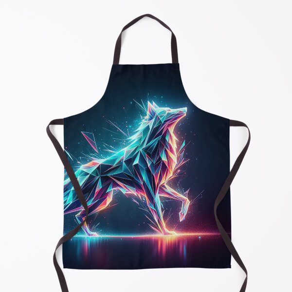 Item preview, Neon Instinct: Polygonal Wolf in Cosmic Stance designed and sold by Nick Seidel.